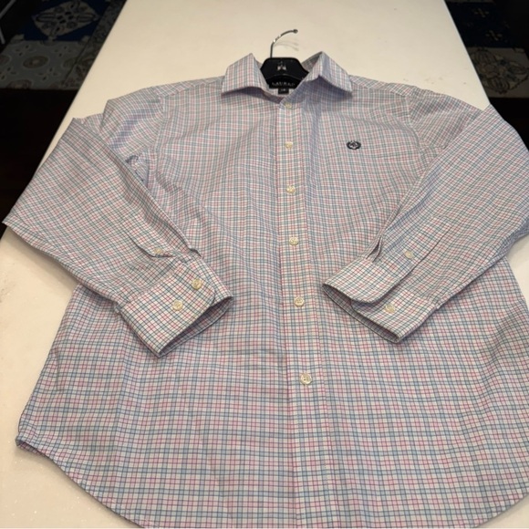 Lauren Ralph Lauren Black Label Big Boys Check Button Down Shirt Sz 16 - Picture 8 of 11